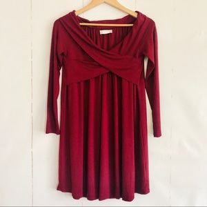 Altar’d State Burgundy Babydoll Dress